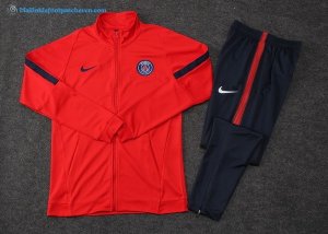 Survetement Paris Saint Germain 2017 2018 Bleu Marine Rouge Pas Cher