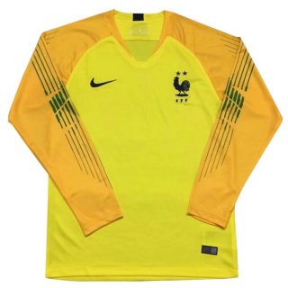 Maillot France ML Gardien 2018 Jaune Pas Cher