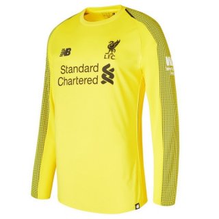 Maillot Liverpool Domicile ML Gardien 2018 2019 Jaune Pas Cher