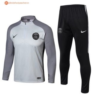 Survetement Paris Saint Germain 2017 2018 Gris Noir Pas Cher