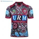 Maillot Rugby Manly Sea Eagles Indígena 2017 2018 Rouge Pas Cher