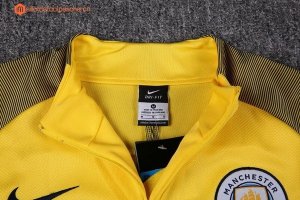 Survetement Manchester City 2017 2018 Jaune Noir Pas Cher