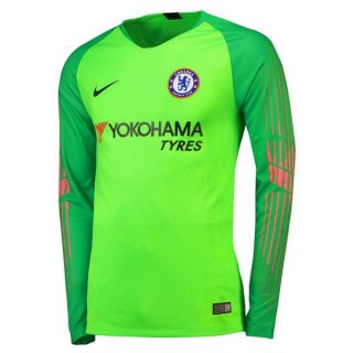 Maillot Chelsea ML Gardien 2018 2019 Vert Pas Cher