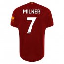Maillot Liverpool NO.7 Milner Domicile 2019 2020 Rouge Pas Cher