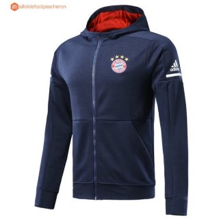 Sweat Shirt Capuche Bayern de Munich Enfant 2017 2018 Bleu Pas Cher