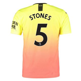 Maillot Manchester City NO.5 Stones Third 2019 2020 Orange Pas Cher