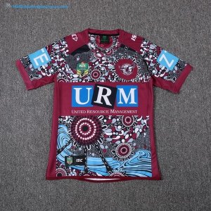 Maillot Rugby Manly Sea Eagles Indígena 2017 2018 Rouge Pas Cher