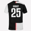 Maillot Juventus NO.25 Rabiot Domicile 2019 2020 Blanc Noir Pas Cher