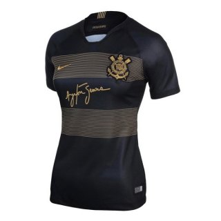 Maillot Corinthians Paulista Third Femme 2018 2019 Noir Pas Cher