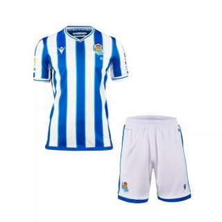 Maillot Real Sociedad Domicile Enfant 2020 2021 Blanc Bleu Pas Cher