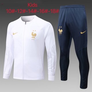 Enfant Survetement France 2023 Blanc Bleu Enfant Survetement France 2023 Blanc Bleu