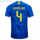 Maillot Brésil Exterieur David Luiz 2018 Bleu Pas Cher