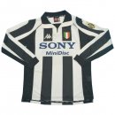 Maillot Juventus Domicile ML Retro 1997 1998 Noir Blanc Pas Cher