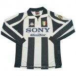Maillot Juventus Domicile ML Retro 1997 1998 Noir Blanc Pas Cher