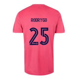 Maillot Real Madrid Exterieur NO.25 Rodrygo 2020 2021 Rose Pas Cher