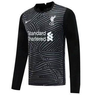 Thailande Maillot Liverpool Domicile ML Gardien 2020 2021 Noir Pas Cher