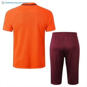 Maillot Entrainement Barcelona Ensemble Complet 2018 2019 Orange Pas Cher