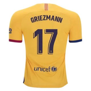 Maillot Barcelona NO.17 Griezmann Exterieur 2019 2020 Jaune Pas Cher