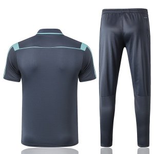 Polo Juventus Ensemble Complet 2019 2020 Gris Bleu Pas Cher