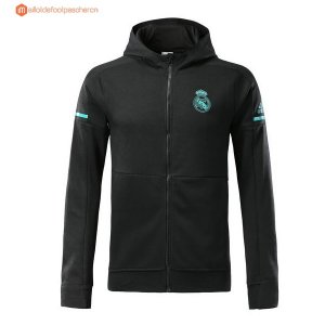 Sweat Shirt Capuche Real Madrid Enfant 2017 2018 Noir Pas Cher