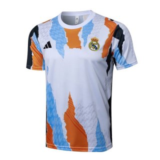 Maillot Entrainement Real Madrid 2025 2026 Blanc Orange Maillot Entrainement Real Madrid 2025 2026 Blanc Orange