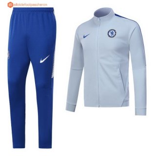 Survetement Chelsea 2017 2018 Gris Clair Bleu Pas Cher