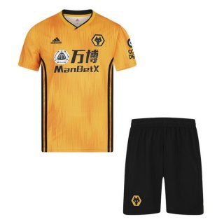 Maillot Wolves Domicile Enfant 2019 2020 Jaune Pas Cher