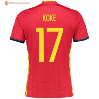 Maillot Espagne Domicile Koke 2016 Pas Cher