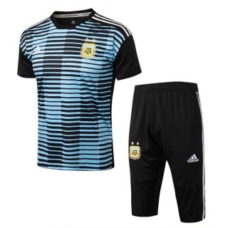 Maillot Entrainement Argentine Ensemble Complet 2018 Bleu Noir Pas Cher