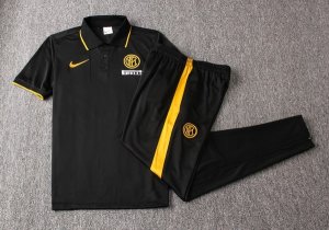 Polo Ensemble Complet Inter Milan 2019 2020 Noir Jaune Pas Cher