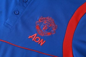 Polo Ensemble Complet Manchester United 2019 2020 Bleu Rouge Pas Cher