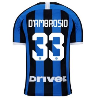 Maillot Inter Milan NO.33 D'Ambrosio Domicile 2019 2020 Bleu Maillot Inter Milan NO.33 D'Ambrosio Domicile 2019 2020 Bleu
