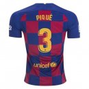 Maillot Barcelona NO.3 Pique Domicile 2019 2020 Bleu Rouge Pas Cher