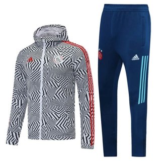 Coupe Vent Ajax Ensemble Complet 2021 2022 Blanc Bleu Pas Cher Coupe Vent Ajax Ensemble Complet 2021 2022 Blanc Bleu Pas Cher
