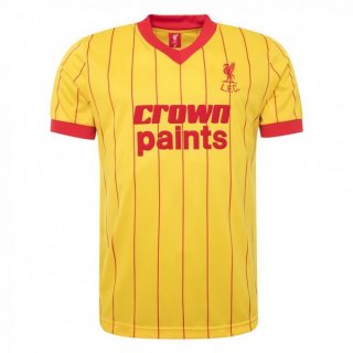 Maillot Liverpool Exterieur Retro 1982 1983 Jaune Pas Cher