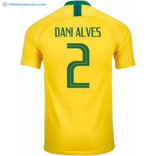 Maillot Brésil Domicile Dani Alves 2018 Jaune Pas Cher