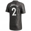 Maillot Manchester United NO.2 Lindelof Exterieur 2020 2021 Noir Pas Cher