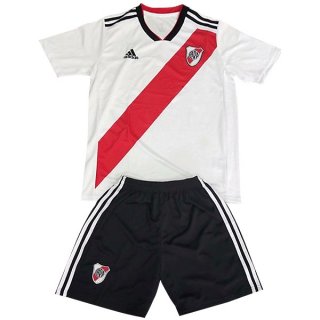 Maillot River Plate Domicile Enfant 2018 2019 Blanc Pas Cher