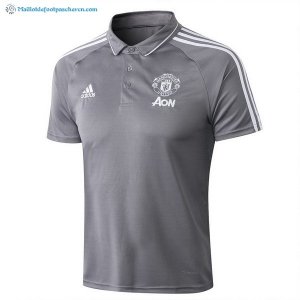 Polo Manchester United Ensemble Complet 2017 2018 Gris Pas Cher