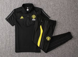 Polo Manchester United Ensemble Complet 2019 2020 Noir Jaune Pas Cher