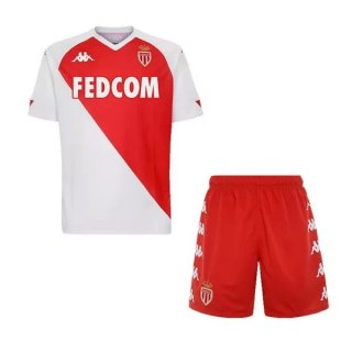 Maillot AS Monaco Domicile Enfant 2020 2021 Blanc Rouge Pas Cher