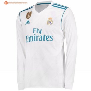 Maillot Real Madrid Domicile ML 2017 2018 Pas Cher