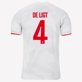 Maillot Juventus NO.4 De Ligt Exterieur 2019 2020 Gris Blanc Pas Cher