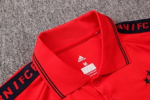 Polo Ensemble Complet Bayern Munich 2019 2020 Rouge Gris Pas Cher