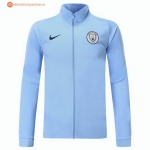 Survetement Manchester City 2017 2018 Bleu Clair Noir Pas Cher