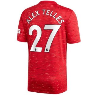 Maillot Manchester United NO.27 Alex Telles Domicile 2020 2021 Rouge Pas Cher