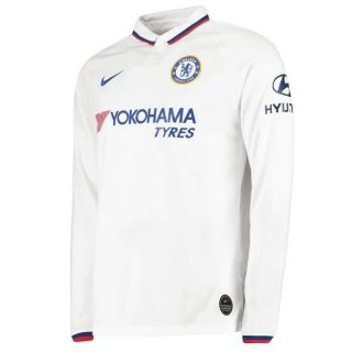 Maillot Chelsea Exterieur ML 2019 2020 Blanc Pas Cher