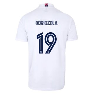 Maillot Real Madrid Domicile NO.19 Odriozola 2020 2021 Blanc Pas Cher