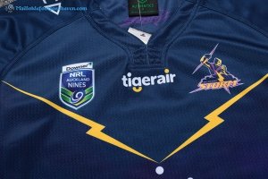 Maillot Rugby Melbourne Storm Auckland 9's 2017 2018 Bleu Pas Cher