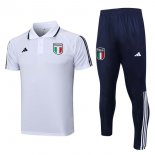 Polo Italie Ensemble Complet 2023 2024 Blanc Bleu